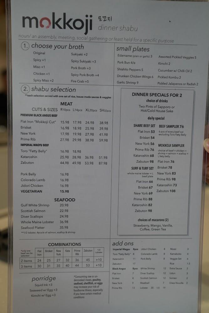 Mokkoji Shabu Shabu Menu image 1